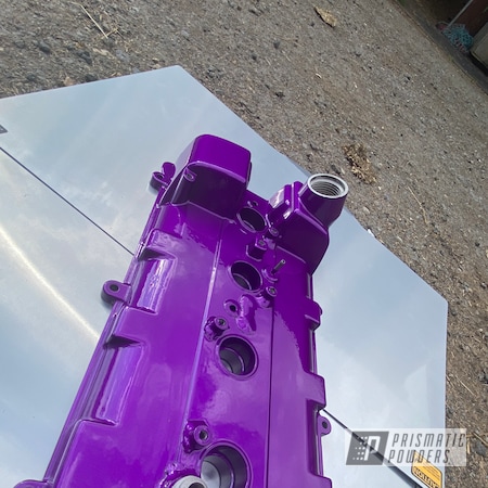 Powder Coating: Valve Cover,MR2,Toyota,Clear Vision PPS-2974,2 stage,Automotive,Illusion Violet PSS-4514