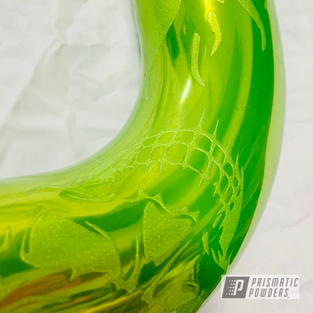 Powder Coating: Flames,Automotive Parts,POLY CLEAR PPS-5137,Skulls,Ghosting,Alien Silver PMS-2569,Automotive,Super Chrome Plus UMS-10671,Cooling Pipe,Shocker Yellow PPS-4765