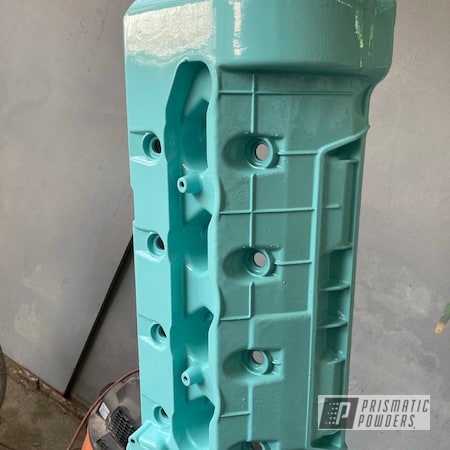 Powder Coating: Valve Cover,Sea Foam Green PSS-4063,Valve Covers,Automotive Parts,Ford,Clear Vision PPS-2974,Automotive