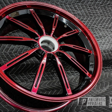 Custom Wheel Coated In Lollypop Red And Ink Black