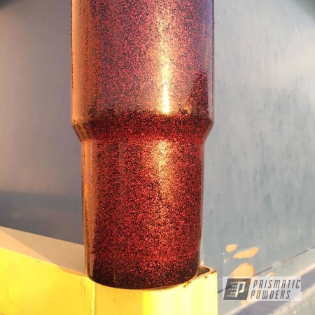 Powder Coating: Disco Red PPB-7044,Ink Black PSS-0106,Custom Cup,Powder Coated Yeti Cup