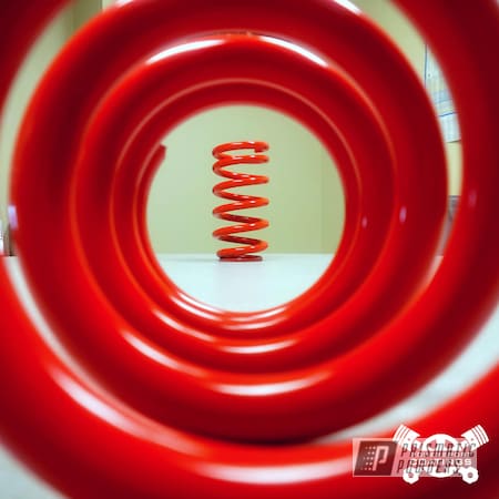 Powder Coating: Coils,Automotive Parts,Suspension,coil springs,QA1,Automotive,Suspension Parts,Coil Spring,RAL 3020 Traffic Red