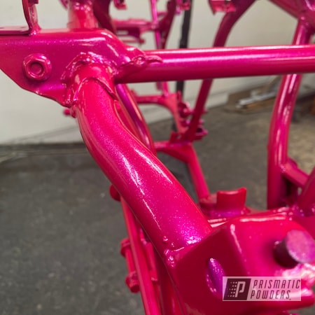 Powder Coating: Dazzling Pink PPB-5383,Quad Parts,POLISHED ALUMINUM HSS-2345,2 stage,quad,quad frame