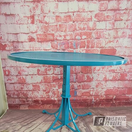 Powder Coating: Patio Table,Patio Furniture,Outdoor Furniture,Teal,Indian Turquoise PSS-2791,Outdoor Table