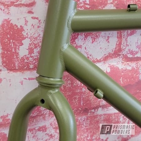 Powder Coating: Bicycle Parts,Bicycle,Army Green PSB-4944,Bicycle Frame,Army Green