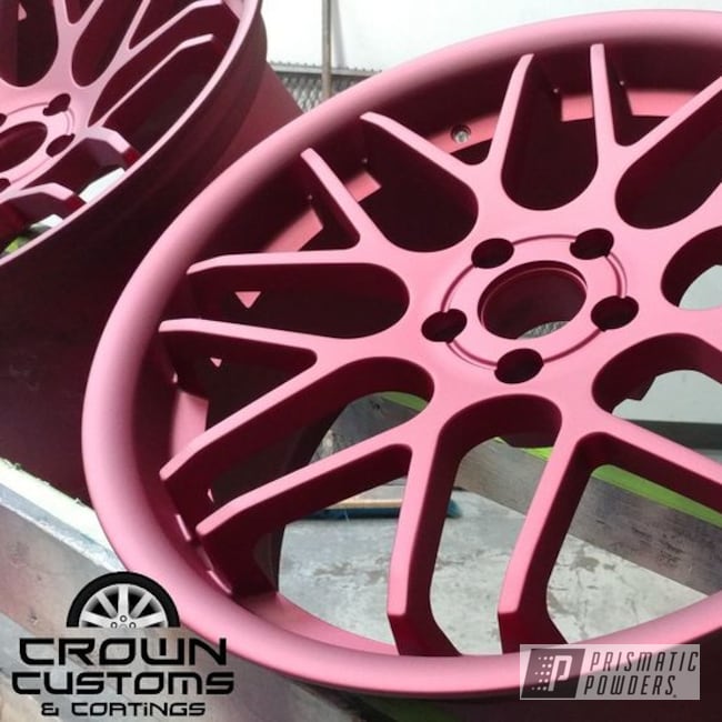Matte Finished Wheels Done In Illusion Cherry With A Casper Clear Top Coat