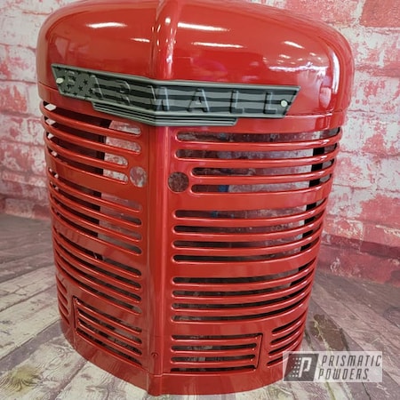 Powder Coating: Tractor Hood,Farmall Tractor,Sheet Metal,Tractor Parts,RAL 3003 Ruby Red