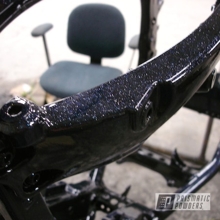 Powder Coating: quad frame,Clear Vision PPS-2974,Yamaha,TriCoat,Crescent Blue/Silver PPB-6025,YFZ450R