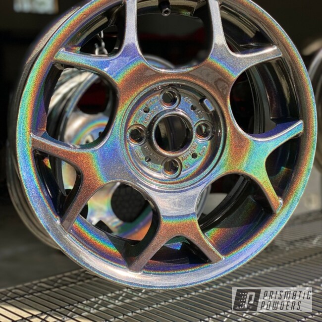 Wheels Powder Coated In Prismatic Universe 
