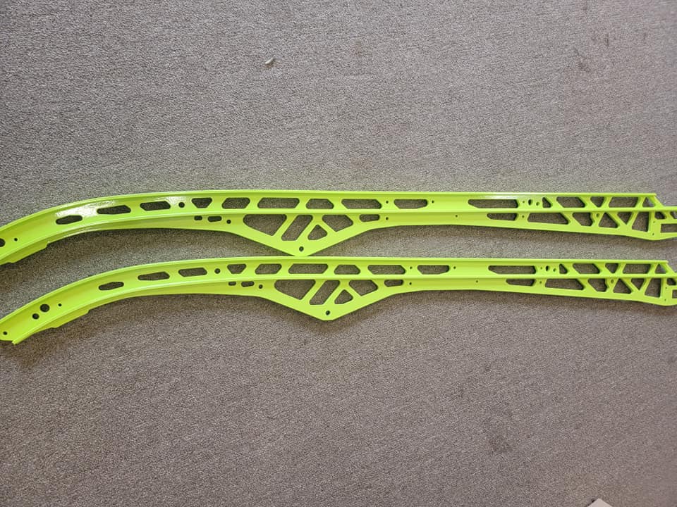 Snowmobile Rails Snowmobile Rails Done in Manta Green | Prismatic Powders