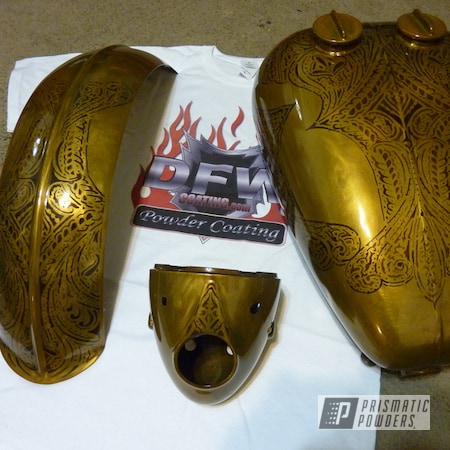 Powder Coating: Motorcycles,fender,Transparent Brass PPS-5159,Motorcycle Tank