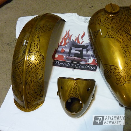 Powder Coating: Motorcycles,fender,Transparent Brass PPS-5159,Motorcycle Tank