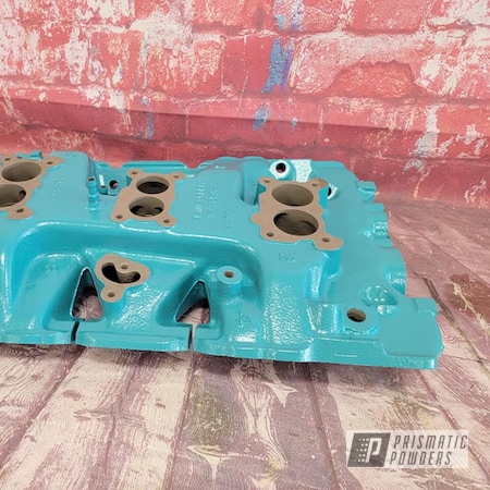 Powder Coating: RAL 5018 Turquoise Blue,Automotive Parts,Automotive,Pontiac,Intake Manifold