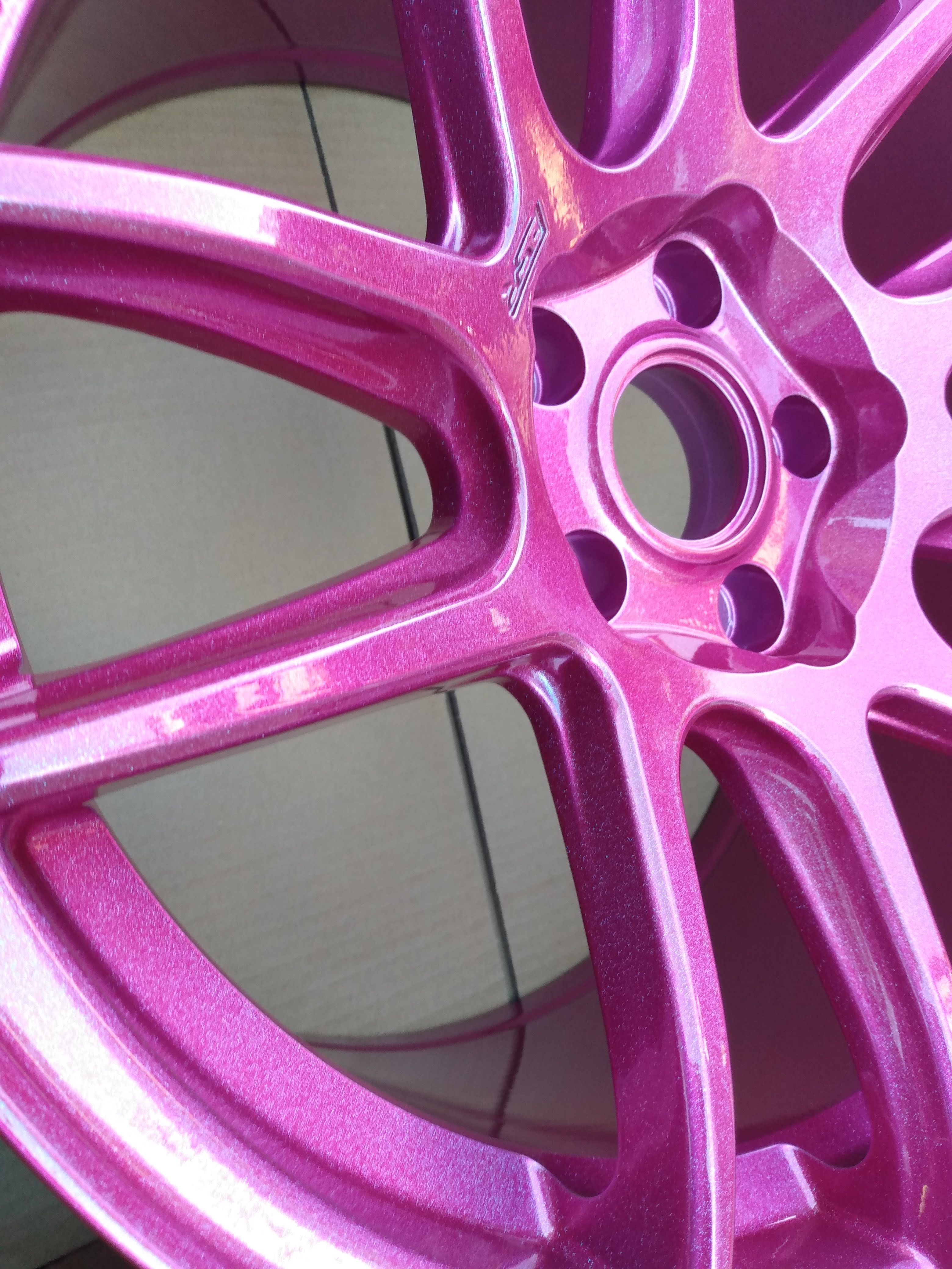 Rims Coated with Racing Raspberry, Chameleon Sapphire and Polished ...