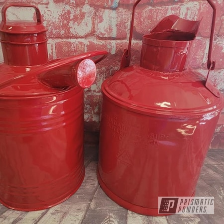 Powder Coating: Metal Cans,Vintage Cans,Vintage,RAL 3002 Carmine Red,Oil Cans