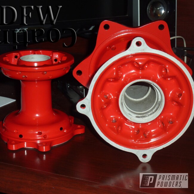 Dirt Bike Hubs Coated In Passion Red