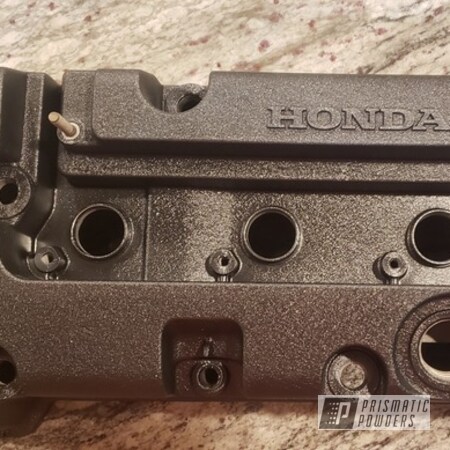 Powder Coating: Honda,Valve Cover,Desert Charcoal Wrinkle PWB-2767