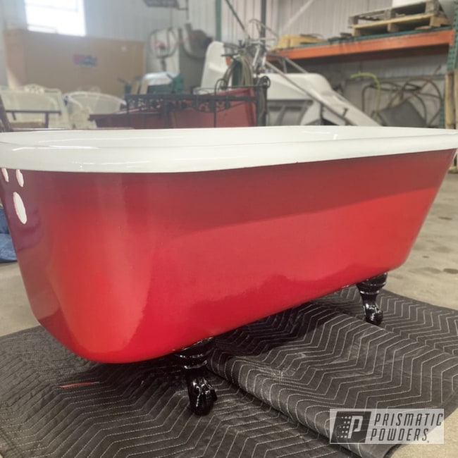 Powder Coated Bathtub In Uss-2603, Ral 3002 And Ral 9003