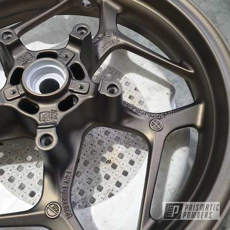Powder Coating: Motorcycle Wheel,Bronze Chrome PMB-4124,Casper Clear PPS-4005