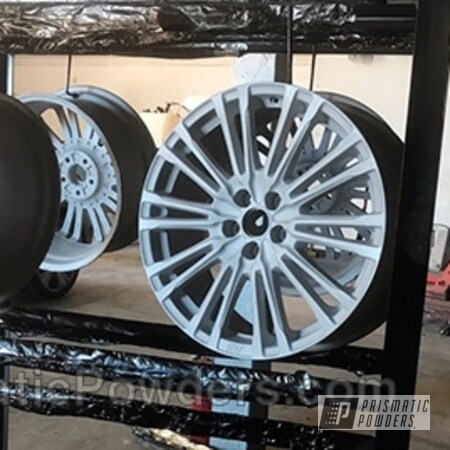Powder Coating: Clear Top Coat,Honda Civic,Heavy Silver PMS-0517,Two Stage Application,Clear Vision PPS-2974,Automotive,Custom Wheels,Wheels