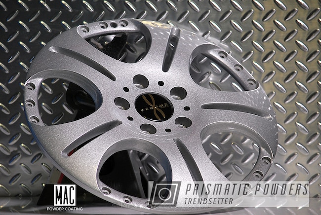 Powder Coating: Centers Only,Clear Vision PPS-2974,RAYS Wheels,Alien Silver PMS-2569,Automotive,Clear Coat Used,Wheels