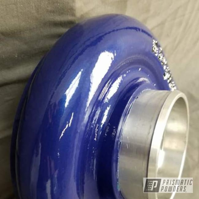 Turbo Housing Coated In Lonestar Blue And Gloss Black With A Clear Vision Top Coat