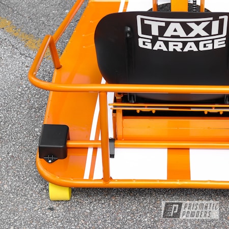 Powder Coating: Drift Cart,Clear Vision PPS-2974,Taxi Garage Crazy Cart,Taxi Garage,Crazy Cart,Cart,Go Cart,Illusion Orange PMS-4620