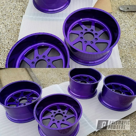Powder Coating: Illusion Purple PSB-4629,Wheels,Automotive,Transparent Copper PPS-5162,SUPER CHROME USS-4482,Two Stage Application,22" Wheels,22"