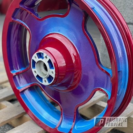 Powder Coating: Wheels,18",Custom Wheels,Color Fade,2 Tone,Illusion Lite Blue PMS-4621,Two Tone Wheels,Fade,Two Toned,Clear Vision PPS-2974,Rims,Illusion Cherry PMB-6905,Two Tone,Illusions