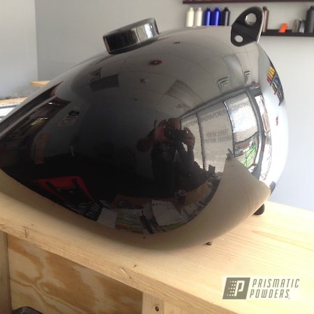 Powder Coating: Clear Vision PPS-2974,1 Coat Whiffle Dust PMB-6351,Motorcycles,Motorcycle Gas Tank