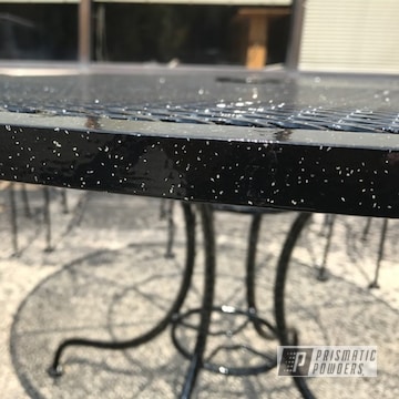 Custom Patio Furniture Coated In Gloss Black And Rockstar Sparkle