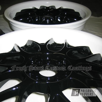 Custom Two Tone Wheels Coated In Gloss Black And Gloss White