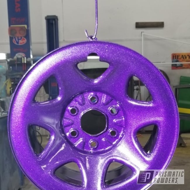 Purple Rims Coated In Violet Sparkle Over Super Chrome