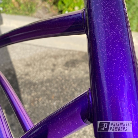 Powder Coating: Candy Purple PPS-4442,3 Color Application,Bike,Bike Parts,Pink Glitter PPB-6956,Clear Vision PPS-2974,Super Chrome Plus UMS-10671,BMX,Bicycle Frame