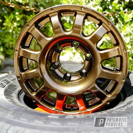 Powder Coating: Wheels,Rims,16" Aluminum Rims,Bronze Chrome PMB-4124,Braid Wheels
