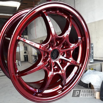 Custom Wheel Coated  In Illusion Cherry And Clear Vision 