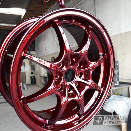 Powder Coating: Clear Vision,Custom Wheel,Illusion Cherry PMB-6905,Clear Vision PPS-2974,Automotive,Wheels