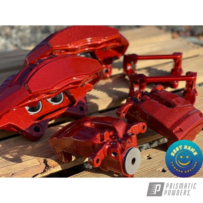 Powder Coated Brake Calipers In Pms-4622 And Pps-2974