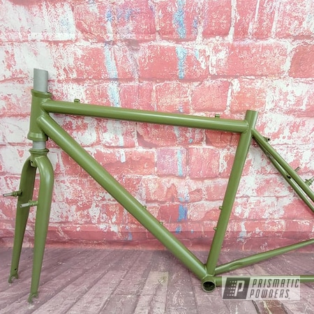 Powder Coating: Bike Frame,Bike,Bicycle,Army Green PSB-4944,Bicycle Frame