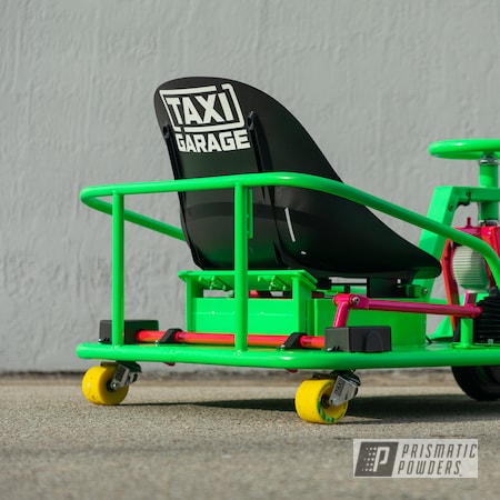 Powder Coating: Drift Cart,Taxi Garage Crazy Cart,Taxi Garage,Crazy Cart,Corkey Pink PPS-5875,Neon Green PSS-1221,Drift,Cart,Go Cart