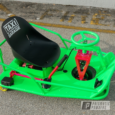 Powder Coating: Crazy Cart,Drift Cart,Drift,Cart,Go Cart,Corkey Pink PPS-5875,Taxi Garage,Neon Green PSS-1221,Taxi Garage Crazy Cart