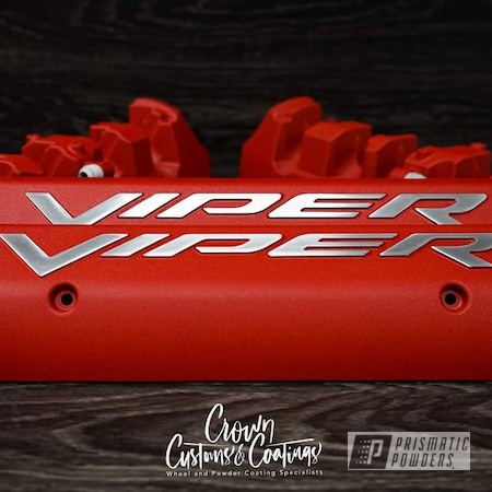 Powder Coating: Valve Cover,Viper,Automotive Parts,Hacienda Red Wrinkle PWB-6450,Textured Finish,Automotive