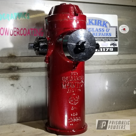 Powder Coating: Miscellaneous,Powder Coated Fire Hydrant,DAZZLING RED UPB-1453,SUPER CHROME USS-4482,Spiced Black PMB-4430