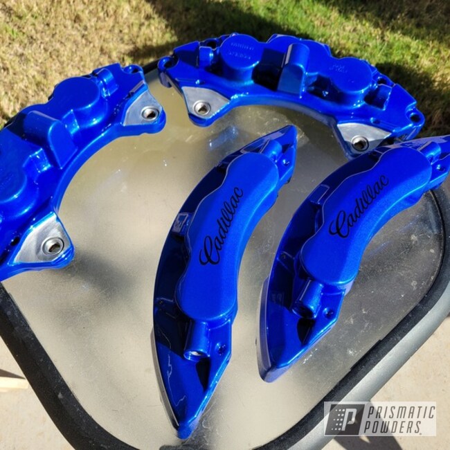 Powder Coated Cadillac Brake Calipers In Pps-2974 And Pmb-6909