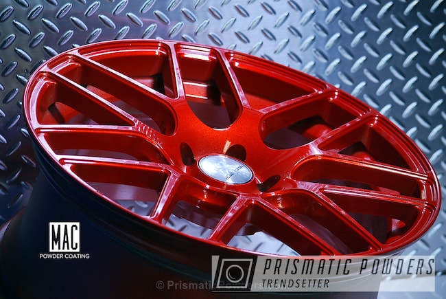 Powder Coating: Rennen Blue Label Rims,Clear Vision PPS-2974,BMW,Automotive,Solid Tone,Clear Coat Used,Illusion Red PMS-4515,Wheels