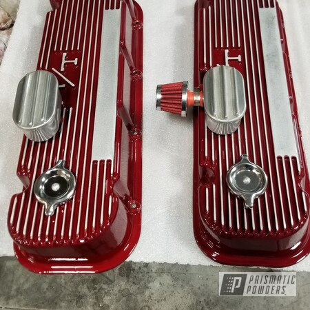 Powder Coating: Clear Vision PPS-2974,LOLLYPOP RED UPS-1506,Powder Coated Valve Covers