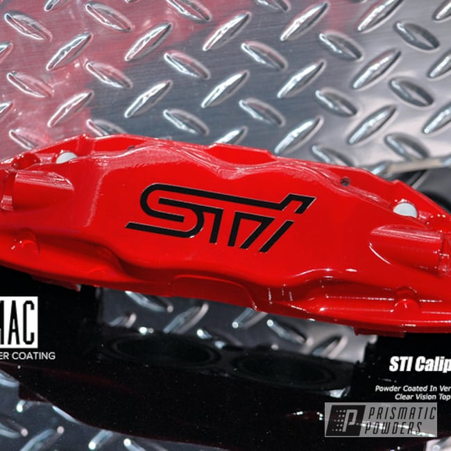 Sti Brake Calipers Coated In Very Red And Clear Vision
