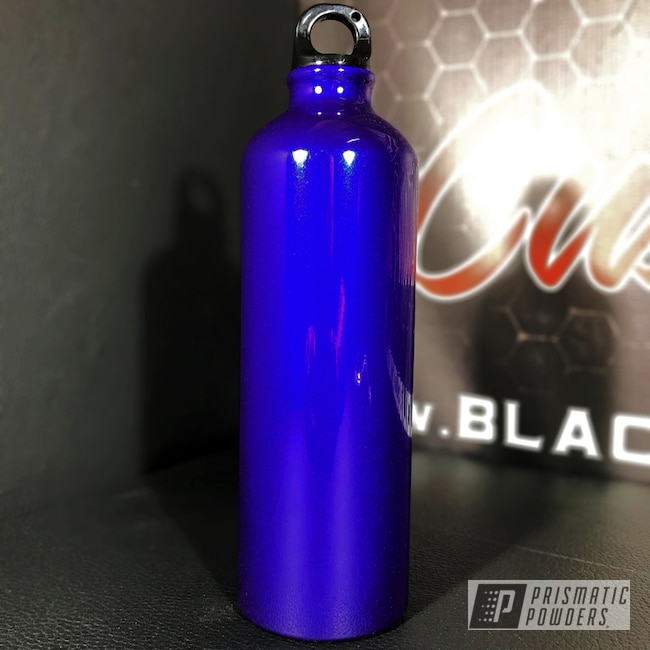 Custom Two Coat Water Bottle Coated In Majestic Purple Over Super Chrome