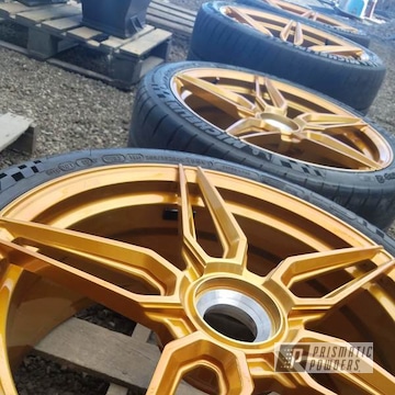 Powder Coated Gold Al13 Wheels In Ppb-4499