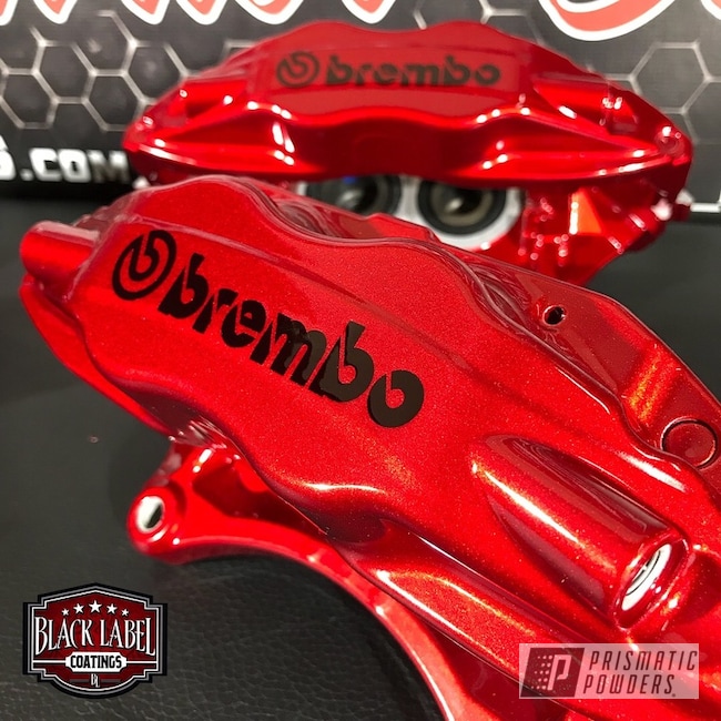 Custom Red Brembo Brake Calipers Coated In Illusion Cherry And Clear Vision